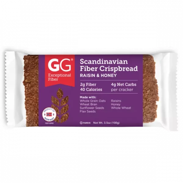 gg bran crispbread vezelrijk cracker rozijnen